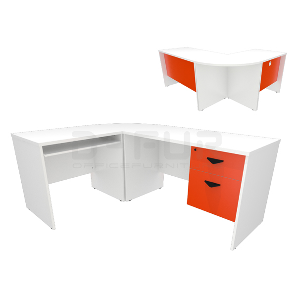 ชุดโต๊ะทำงานสำนักงาน VALUE SET B ขนาด 180x140x75 Cm. | IAMP Office furniture